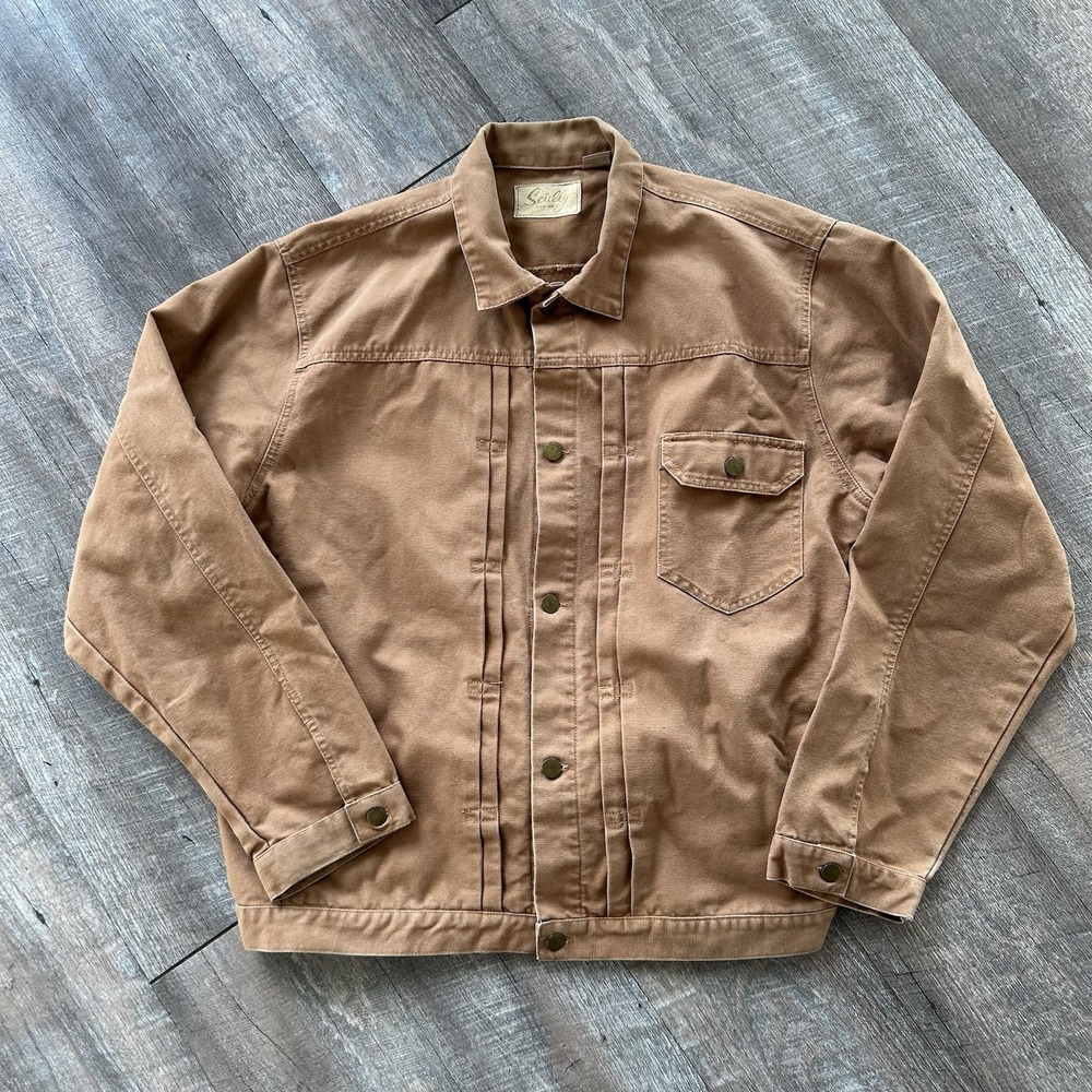 Scully Western Trucker Jacket Buckle Back Tan Yoke XL Jacket Great Condition